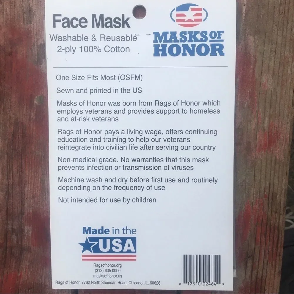 RED USA COTTON FACE COVERING PATRIOTIC 2 ply - Picture 5 of 5